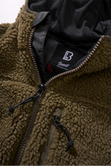 Veste polaire Brandit coupe femme à capuche maille peluche et trois poches à glissière