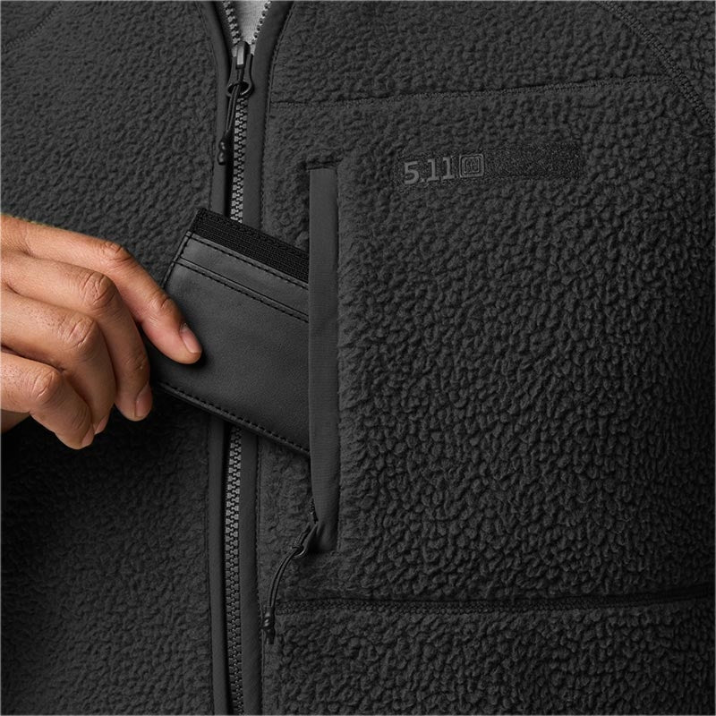 Veste polaire HQ Tech Fleece 5.11 Tactical sherpa pebble empiècements nylon N6