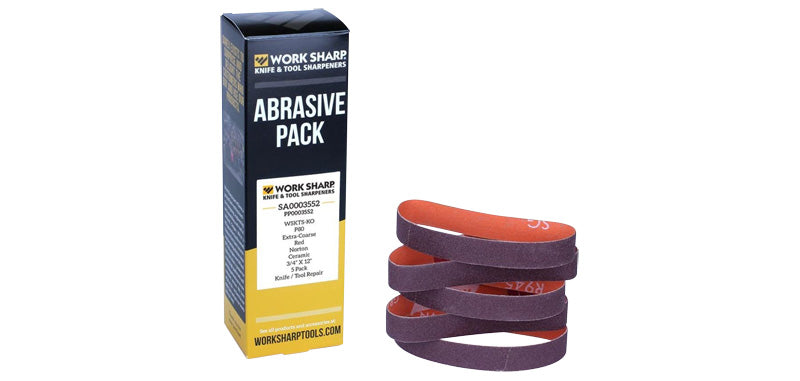 Lot de 5 courroies abrasives Work Sharp grains de décapage et intermédiaire 3/4 x 12