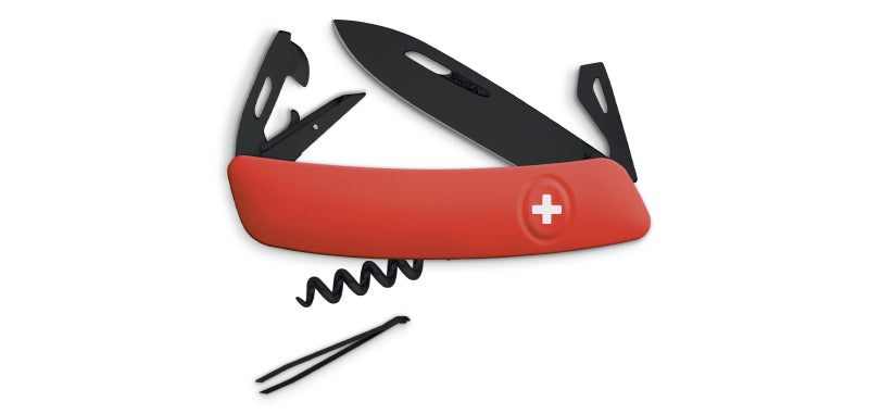 Couteau suisse Swiza D03 ALLBLACK revêtement PVD 6 outils lame 75 mm acier 440