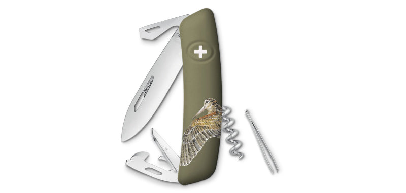 Couteau suisse Swiza D03 édition Bécasse 6 outils lame 75 mm acier inoxydable 440