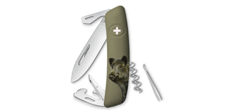 Couteau suisse Swiza D03 édition Sanglier 6 outils lame 75 mm acier inoxydable 440