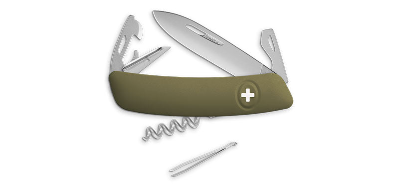 Couteau suisse Swiza D03 Allmatt plaquettes synthétiques 6 outils lame 75 mm 440