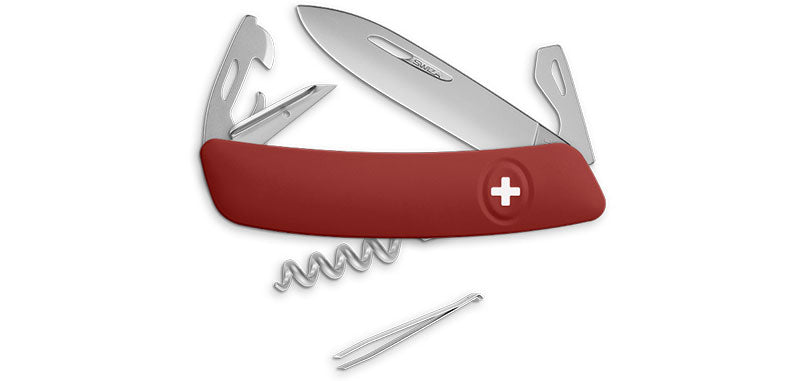 Couteau suisse Swiza D03 Allmatt plaquettes synthétiques 6 outils lame 75 mm 440