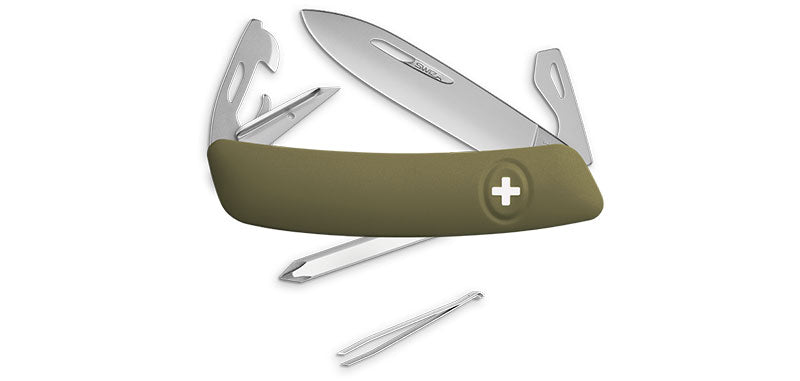 Couteau suisse Swiza D04 Allmatt plaquettes synthétiques 6 outils cruciforme n°1-3