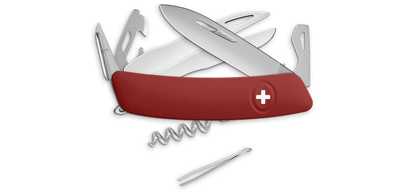 Couteau suisse Swiza D07 Allmatt plaquettes synthétiques 8 outils ciseaux et anneau
