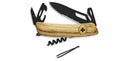 Couteau suisse Swiza SH03 ALLBLACK ouverture une main 7 outils revêtement PVD anneau