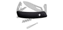 Couteau suisse Swiza SH03 Allmatt synthétique ouverture une main 7 outils anneau