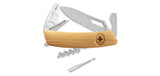Couteau suisse Swiza SH03 tire-tique Allmatt bois lame ondulée ouverture une main