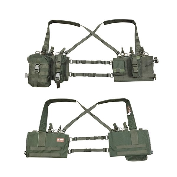 Gilet chest rig Arktis V72 Cross Rig AMS complet à bretelles croisées et deux platines