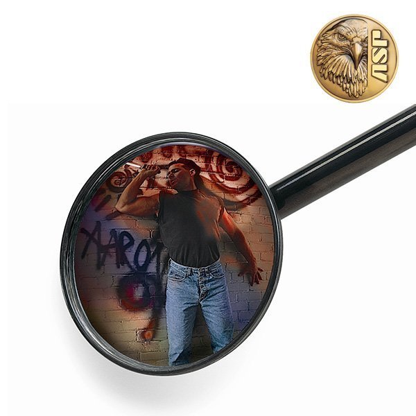 Miroir de contrôle ASP avec étui, à monter au bout d'une matraque télescopique