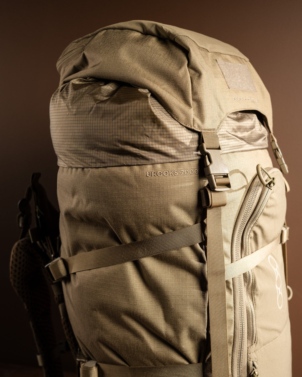 Sac à dos d'attache Eberlestock Brooks 7000 115 L en ripstop 500D avec capot EMOD inclus