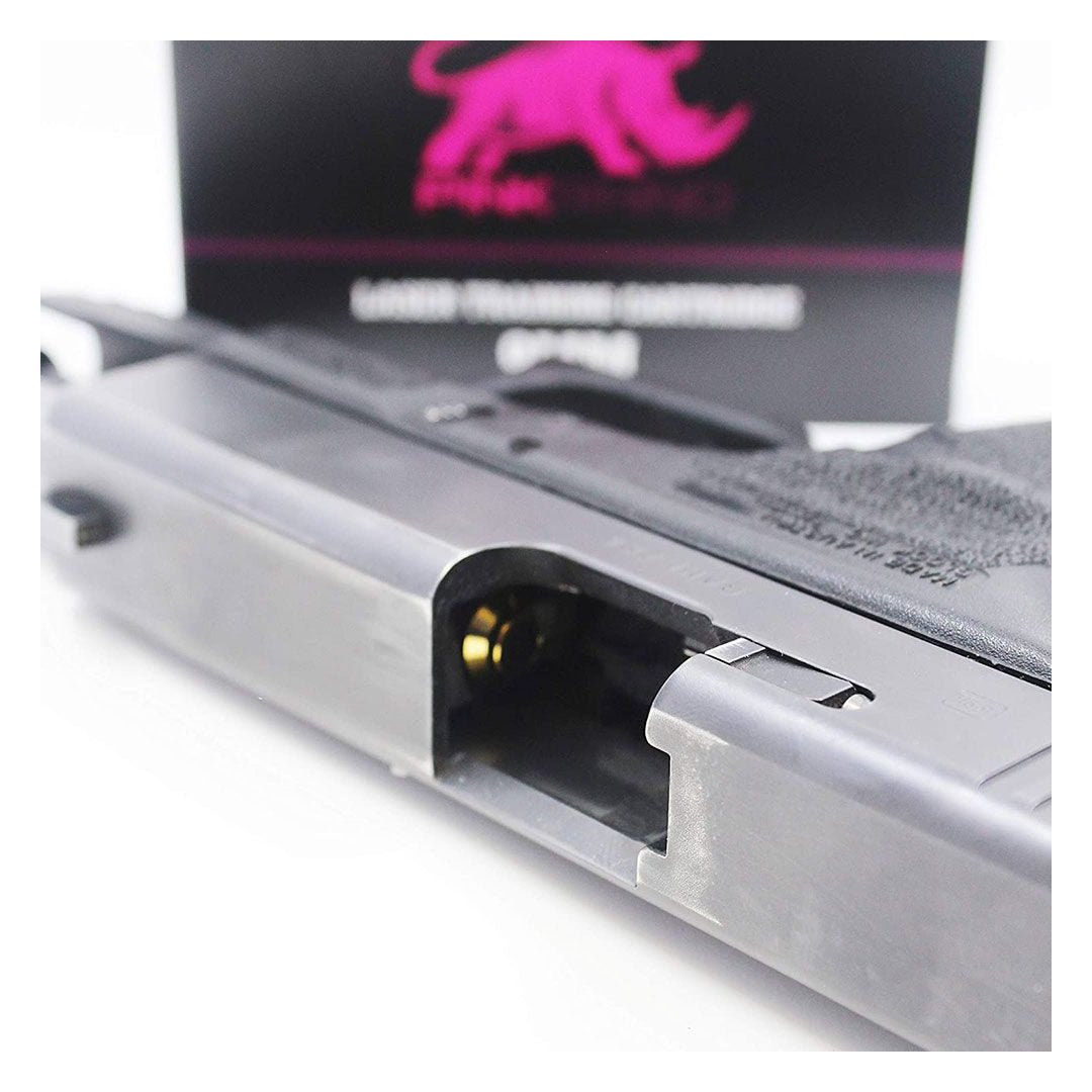 Cartouche d'entraînement laser Pink Rhino Mantis calibre 9 mm classe 3A 630-670 nm
