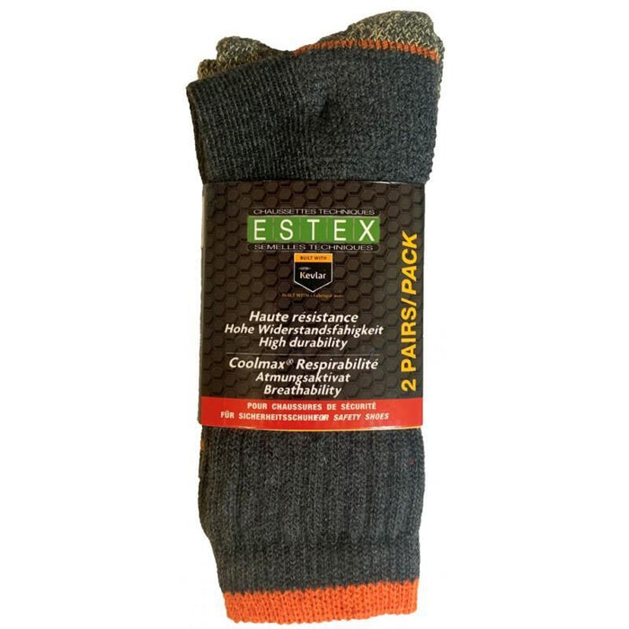 Chaussettes TREK COOLMAX | 2 paires Estex - Gris - 39 - 42 EU - Welkit.com - 3414440001485 - 4