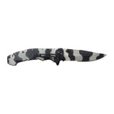 Couteau pliant Ares Black Bee manche aluminium lame semi-crantée 10 cm ouverture une main
