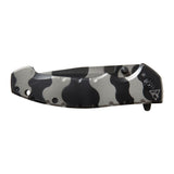 Couteau pliant Ares Black Bee manche aluminium lame semi-crantée 10 cm ouverture une main