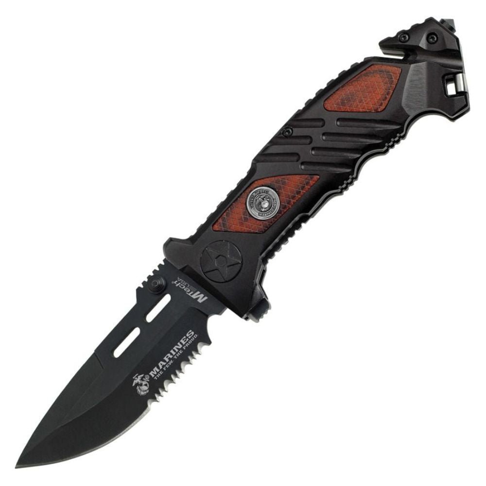 Couteau de poche RESCUE LINERLOCK A/O 1023WD US Marine Corps - Noir - Welkit.com