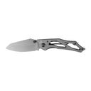 Couteau pliant Ares Mini Dague lame de 8 cm manche métal ajouré avec étui de ceinture
