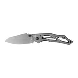 Couteau pliant Ares Mini Dague lame de 8 cm manche métal ajouré avec étui de ceinture