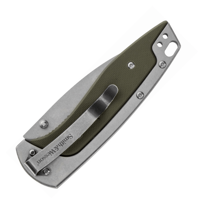 Couteau pliant FREIGHTER LINERLOCK GREEN Smith & Wesson - Vert olive - - Welkit.com - 3662950106392 - 2