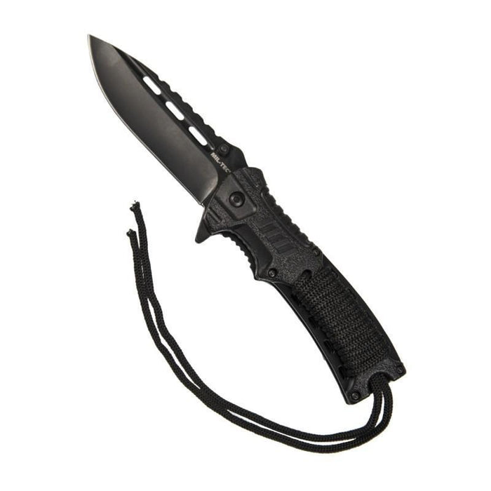 Couteau pliant ONE-HAND PARACORD AVEC SILEX Mil-Tec - Noir - - Welkit.com - 3662950018220 - 1