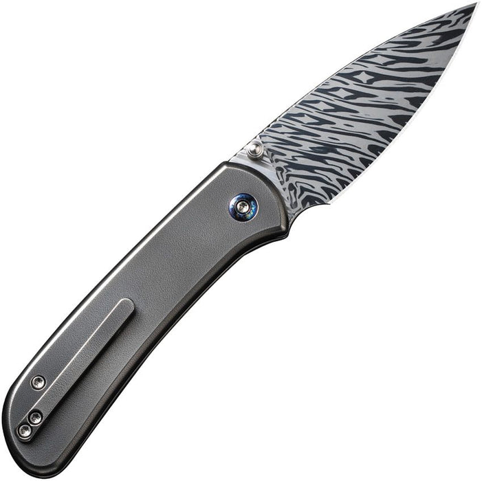 Couteau pliant QUBIT BUTTON LOCK DAMASTEEL We Knife Co Ltd - Autre - Welkit.com - 689826334676 - 3