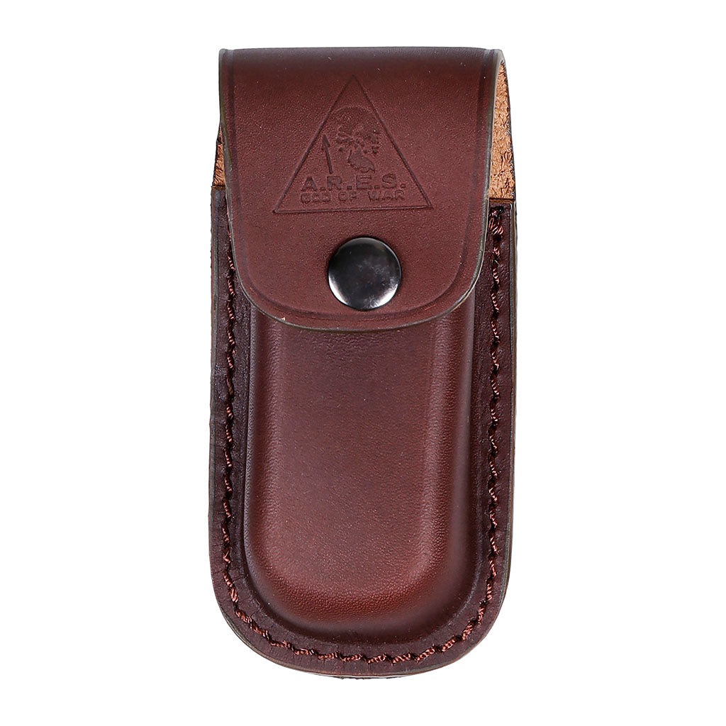Couteau pliant Ares Raw Hunt manche bois exotique lame de 8,5 cm avec étui en cuir