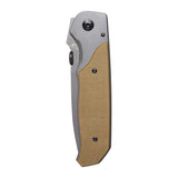 Couteau pliant Ares Sand Warior à lame semi-crantée avec étui de ceinture
