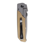 Couteau pliant Ares Sand Warior à lame semi-crantée avec étui de ceinture