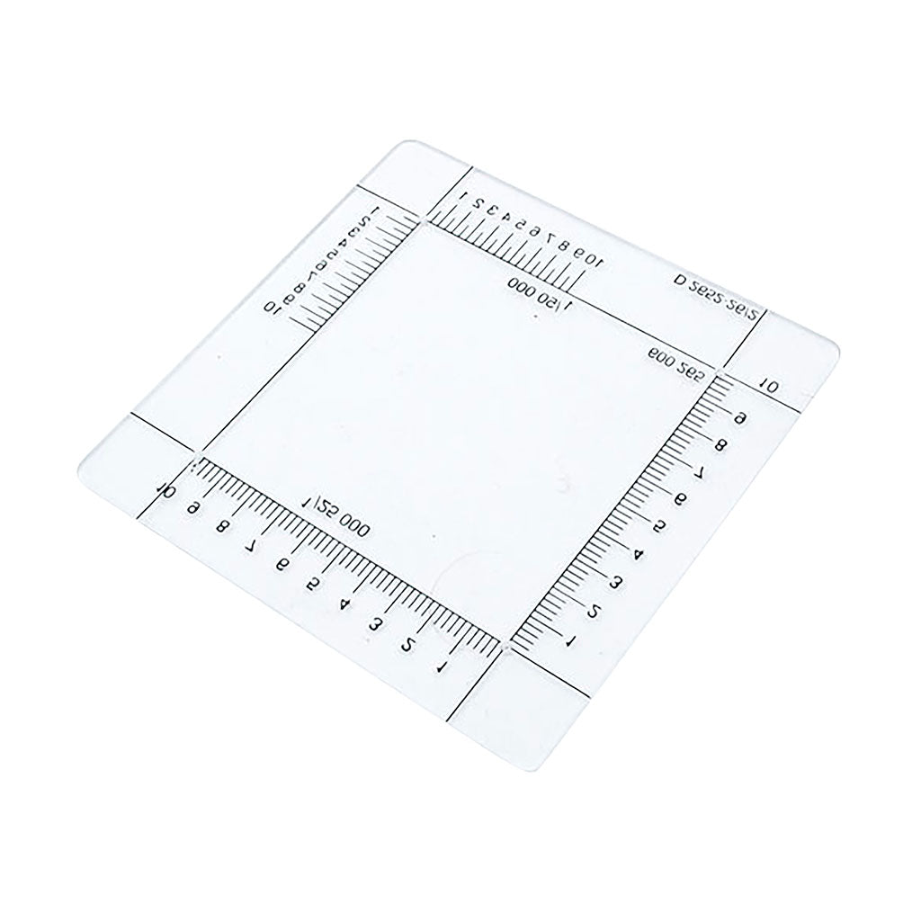 Équerre de report de points Ares en plexiglas 50 mm graduée 1/25 000 et 1/50 000