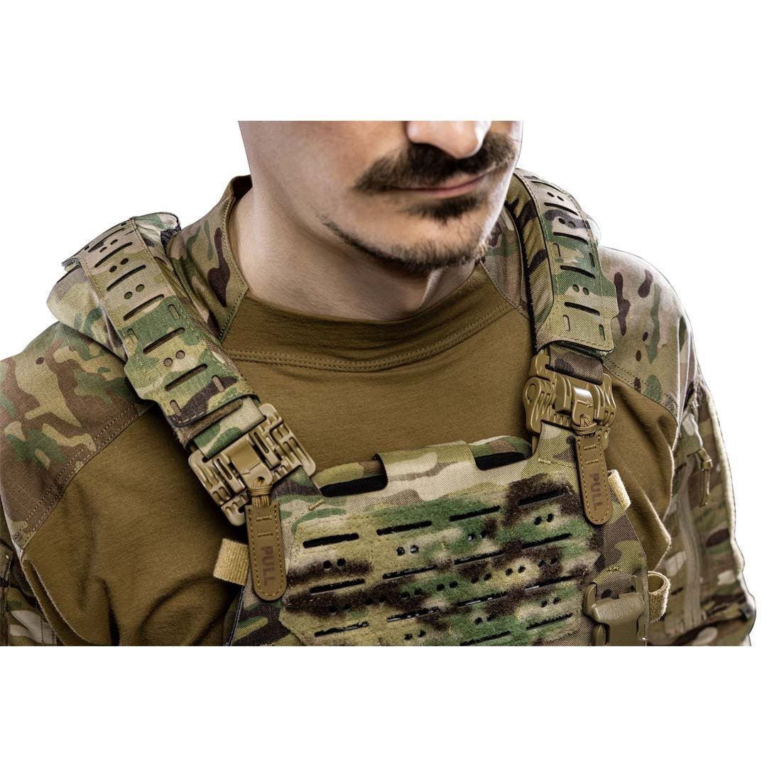 Comfort Shoulder Pads Frog Pro en LAHYCO à inserts semi-rigides, vendues par paire