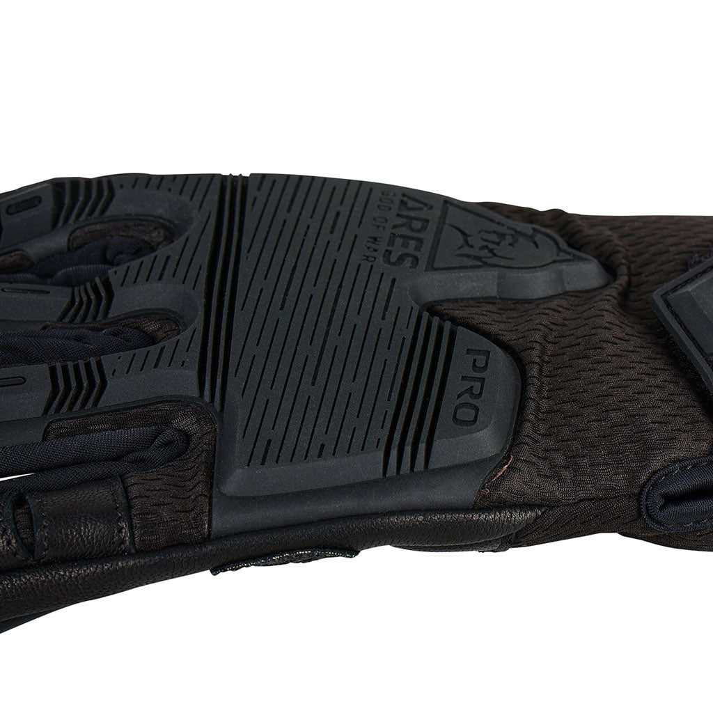 Gants coqués Ares Tactique Pro paume cuir dos maille et renfort de gomme épaisse