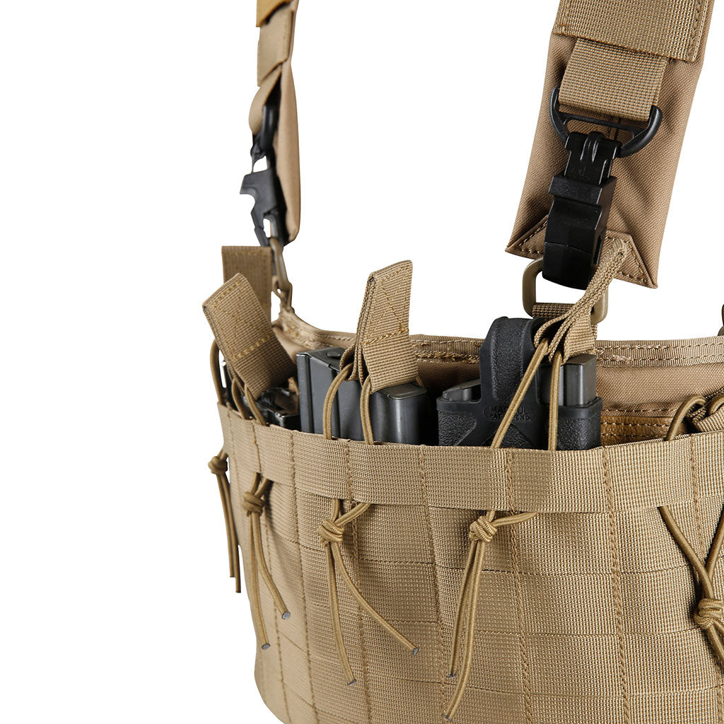 Gilet chest rig modulaire Ares SMB à huit porte-chargeurs internes et façade MOLLE