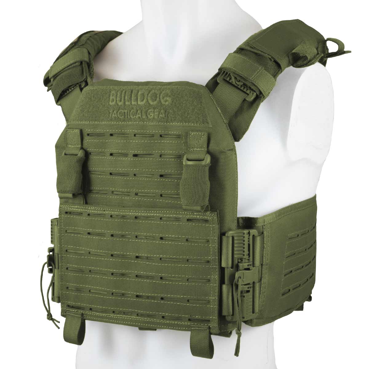 Gilet porte - plaques QR KINETIC Bulldog Tactical - Vert olive - Welkit.com