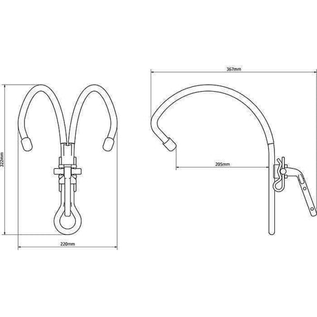 Grappin TITANIUM DOUBLE HOOK | 205 MM Olympia Triumph - Noir - Welkit.com