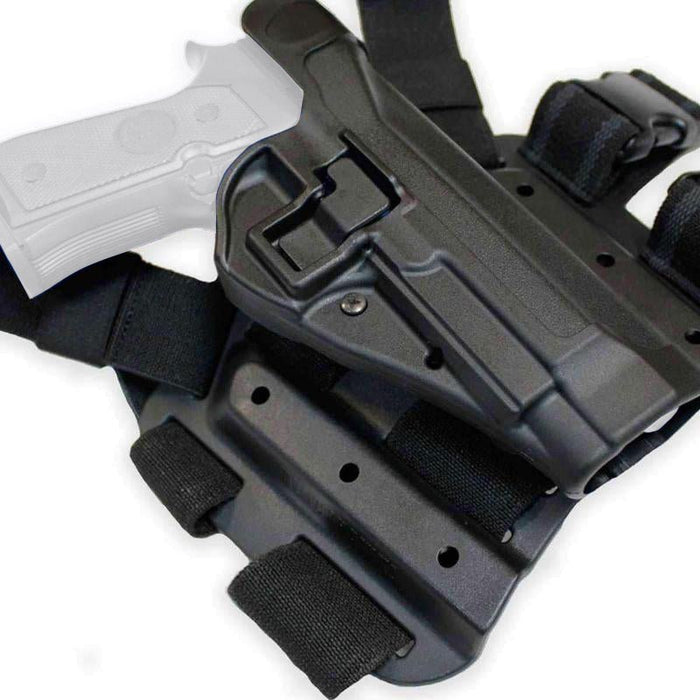 Holster de cuisse SERPA LEVEL 2 TACTICAL Blackhawk - Noir - Glock 17 / 19 / 22 / 31 - Droitier - Welkit.com - 2000000138015 - 2