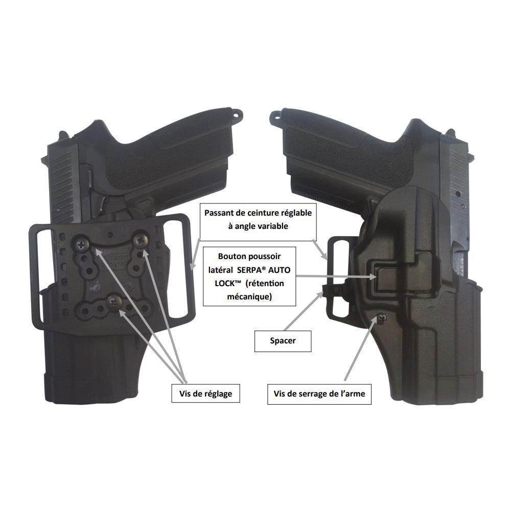 Holster OWB SERPA CQC CONCEALMENT LEVEL 2 Blackhawk - Noir - Welkit.com