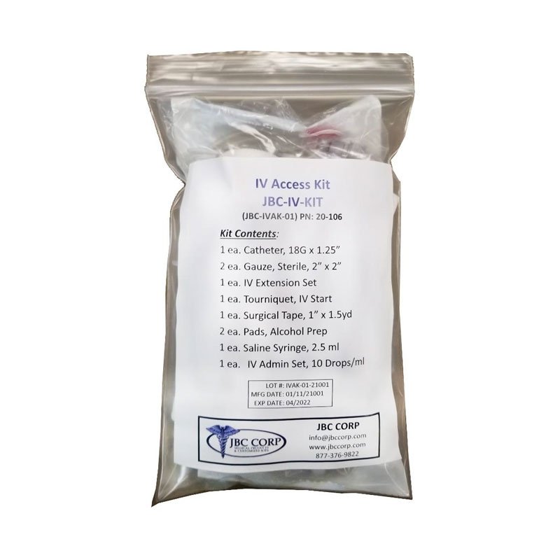 Kit de pose de voie veineuse JBC Corporation sous vide avec deux cathéters 18 G
