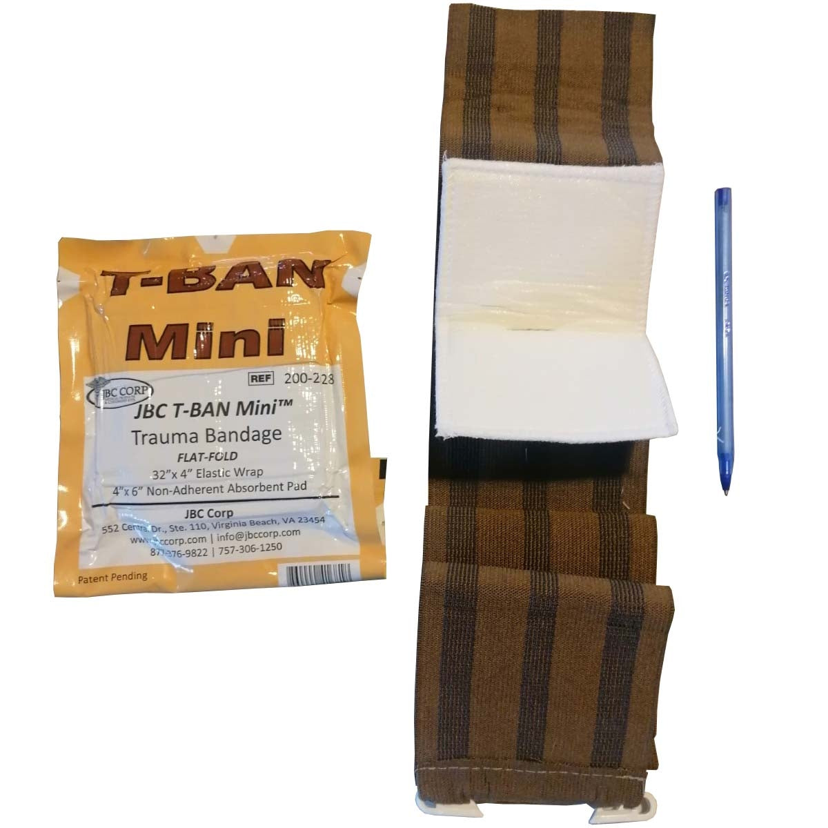 Pansement compressif T-BAN MINI JBC Corporation bande élastique de 81 cm sans latex