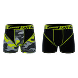 Lot de 2 boxers Ares en microfibre extensible à séchage rapide doublure coton