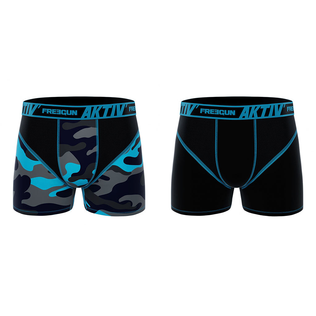 Lot de 2 boxers Ares en microfibre extensible à séchage rapide doublure coton