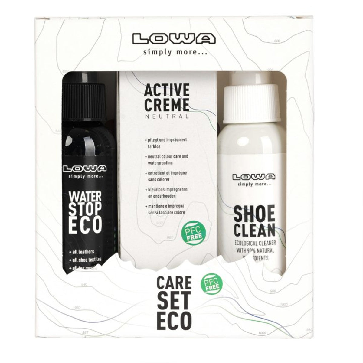 Coffret d'entretien chaussure Lowa Care Set ECO nettoyant crème et imperméabilisant