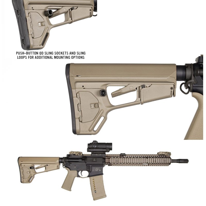 Crosse Magpul ACS-L Carbine pour AR15 et M4 réglable avec compartiment de rangement