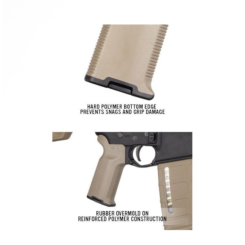 Poignée pistolet MOE-K2+ Magpul pour AR15 et M4 surmoulage caoutchouc trappe de rangement