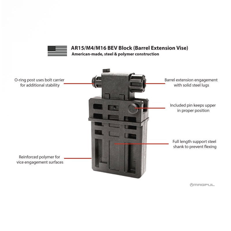 Outil d'armurier Magpul BEV Block AR15/M4 en polymère tenon de verrouillage acier