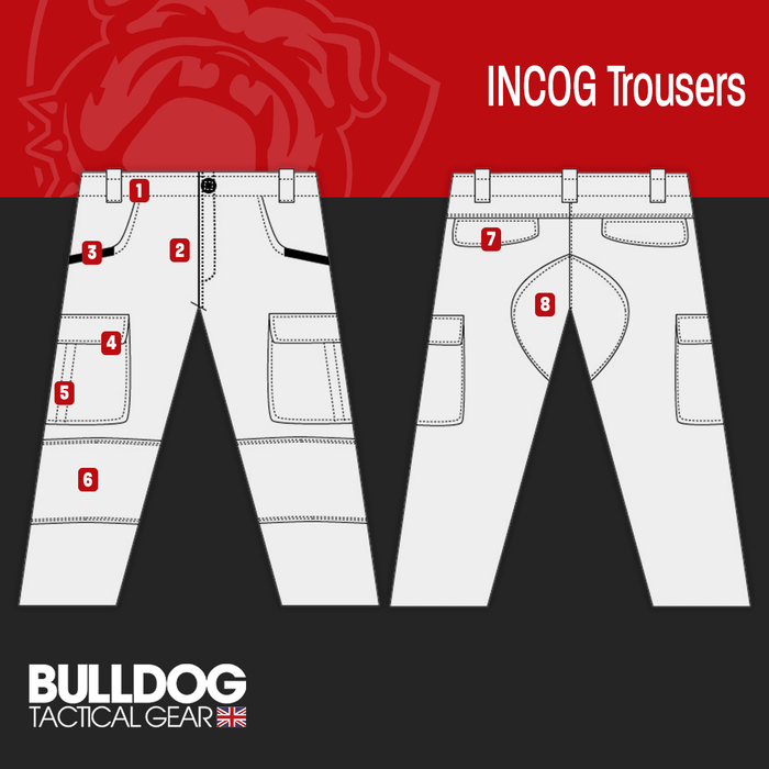 Pantalon tactique INCOG Bulldog Tactical - Gris - US 30 / 32 - Welkit.com - 3662950074011 - 10