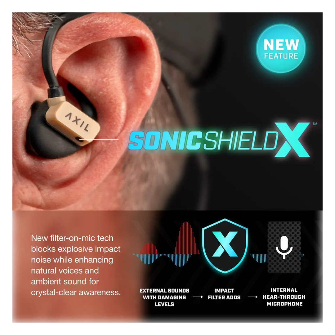 Protections auditives électroniques AXIL GS Extreme 3.0 Bluetooth 5.3 et 26 dB SNR