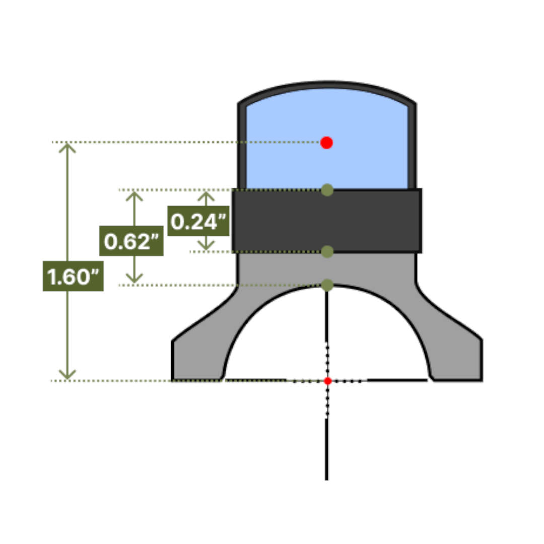 Montage déporté Reptilia ROF-90 pour Aimpoint ACRO et Steiner MPS corps 30 mm 30 grammes