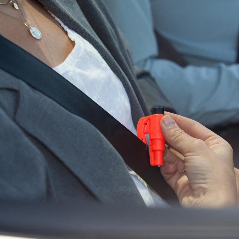 Brise-vitre coupe-sangle Resqme pour porte-clés en ABS et acier inoxydable 7,6 cm