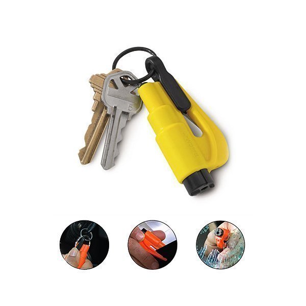 Brise-vitre coupe-sangle Resqme pour porte-clés en ABS et acier inoxydable 7,6 cm